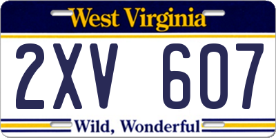 WV license plate 2XV607