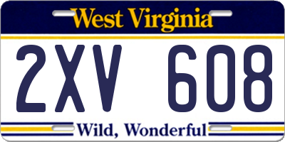 WV license plate 2XV608