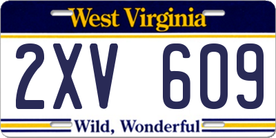 WV license plate 2XV609