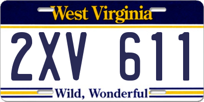 WV license plate 2XV611