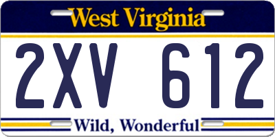 WV license plate 2XV612