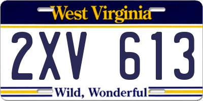 WV license plate 2XV613