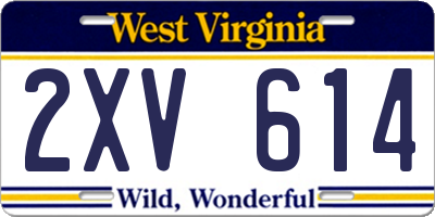 WV license plate 2XV614