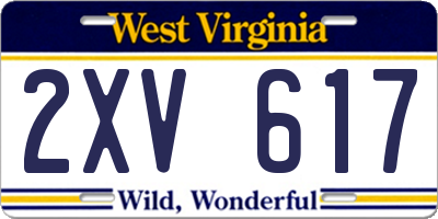 WV license plate 2XV617