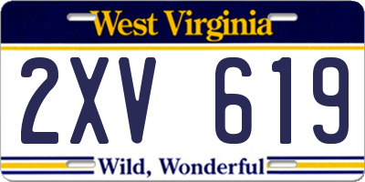 WV license plate 2XV619