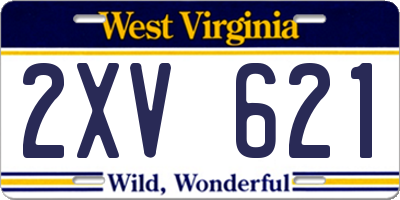 WV license plate 2XV621