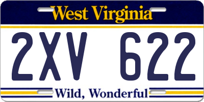 WV license plate 2XV622