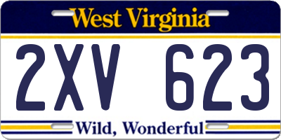 WV license plate 2XV623