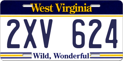 WV license plate 2XV624