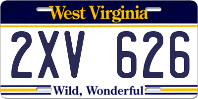 WV license plate 2XV626