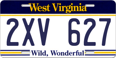 WV license plate 2XV627