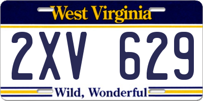 WV license plate 2XV629
