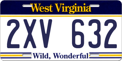WV license plate 2XV632