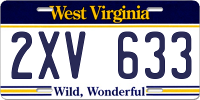 WV license plate 2XV633