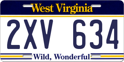 WV license plate 2XV634