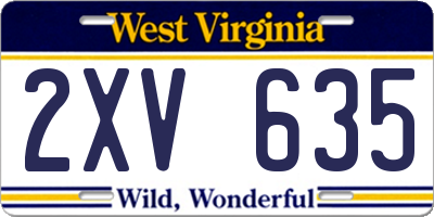 WV license plate 2XV635