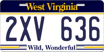WV license plate 2XV636