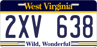 WV license plate 2XV638