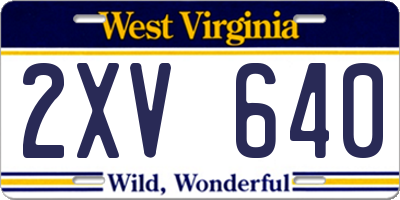 WV license plate 2XV640