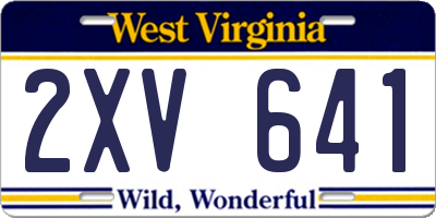 WV license plate 2XV641