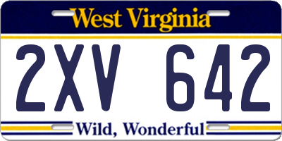 WV license plate 2XV642