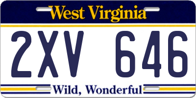 WV license plate 2XV646