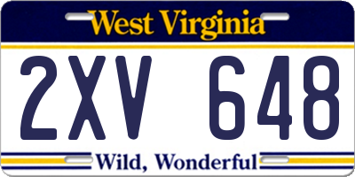 WV license plate 2XV648