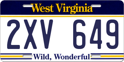 WV license plate 2XV649