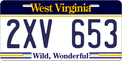 WV license plate 2XV653