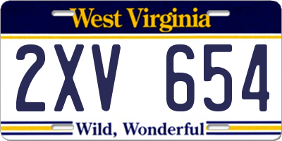 WV license plate 2XV654