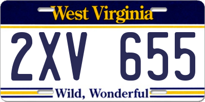 WV license plate 2XV655