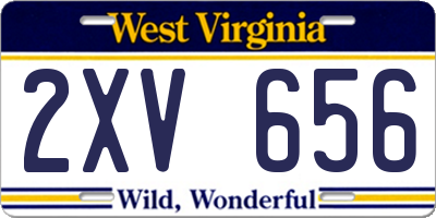 WV license plate 2XV656