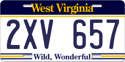 WV license plate 2XV657