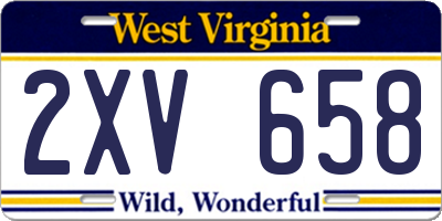 WV license plate 2XV658