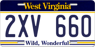 WV license plate 2XV660