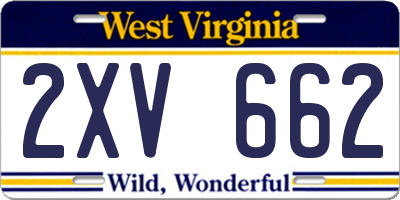WV license plate 2XV662
