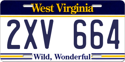 WV license plate 2XV664