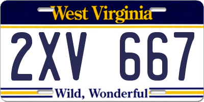 WV license plate 2XV667