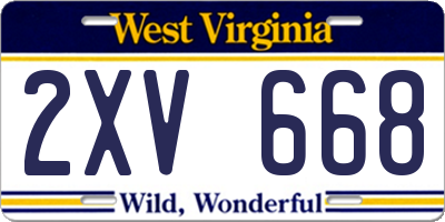 WV license plate 2XV668