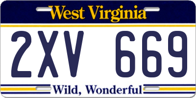 WV license plate 2XV669
