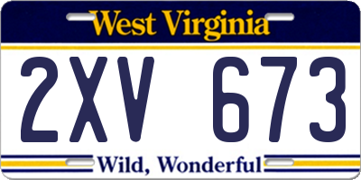 WV license plate 2XV673