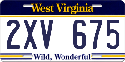 WV license plate 2XV675
