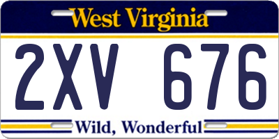 WV license plate 2XV676