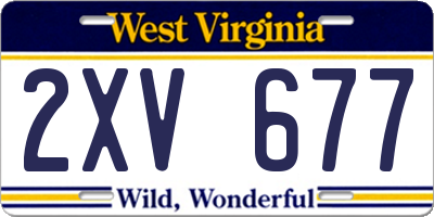 WV license plate 2XV677