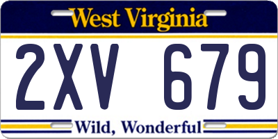 WV license plate 2XV679