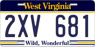 WV license plate 2XV681