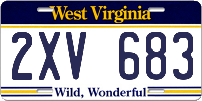 WV license plate 2XV683