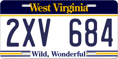 WV license plate 2XV684