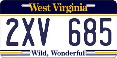 WV license plate 2XV685