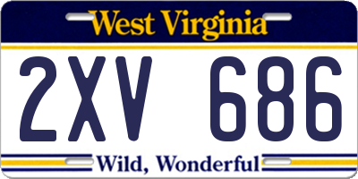 WV license plate 2XV686